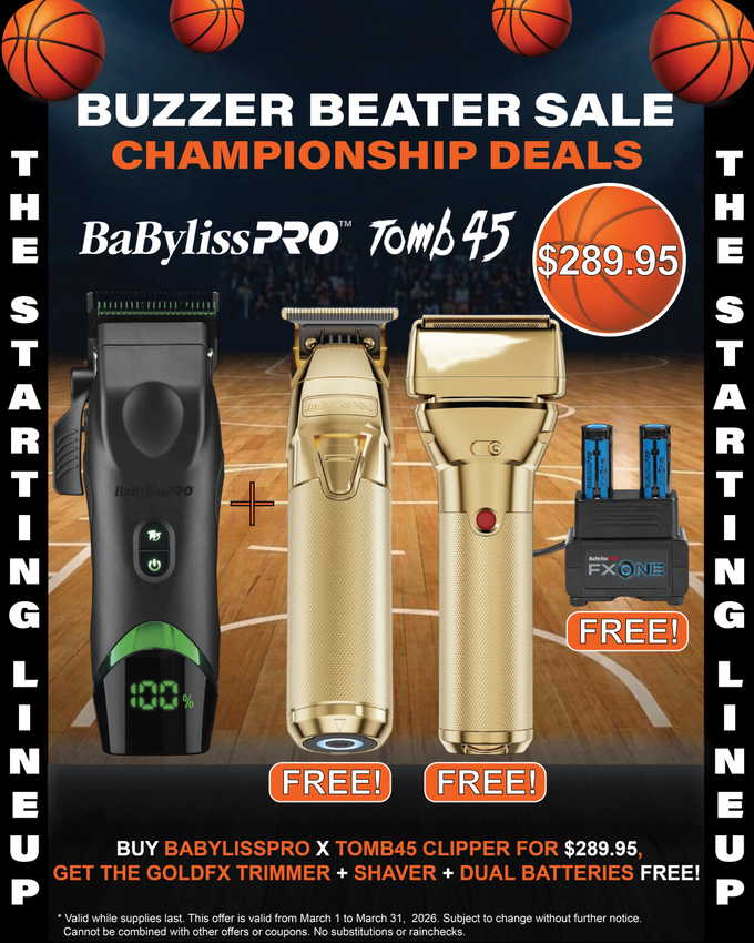 BaByliss Tomb45 T45 Clipper + FXONE GoldFX Trimmer & Foil Shaver Bundle