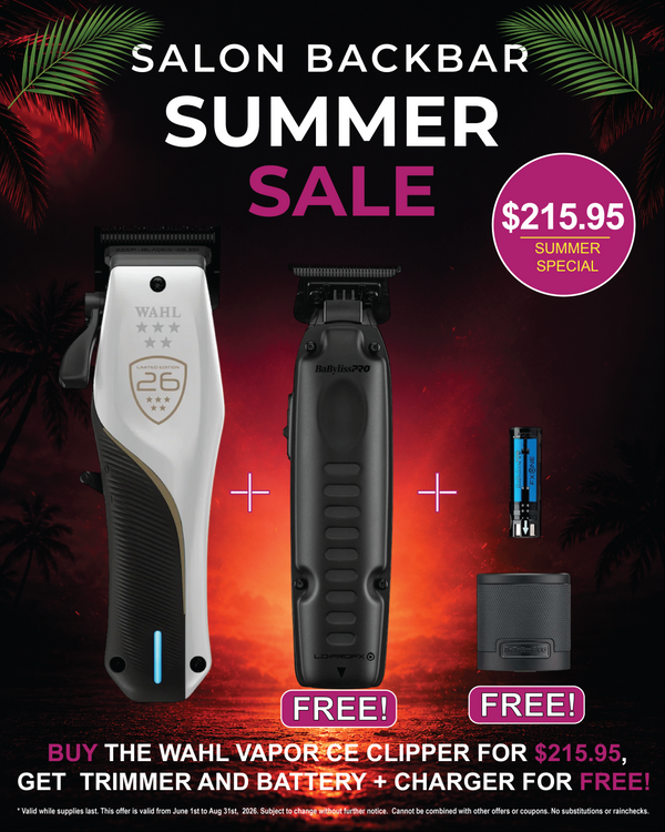Wahl Professional Limited Edition Vapor CE (Championship Edition) & BaBylissPRO FXONE LO-PRO Matte Black Interchangeable Battery Cordless Trimmer + FREE Battery