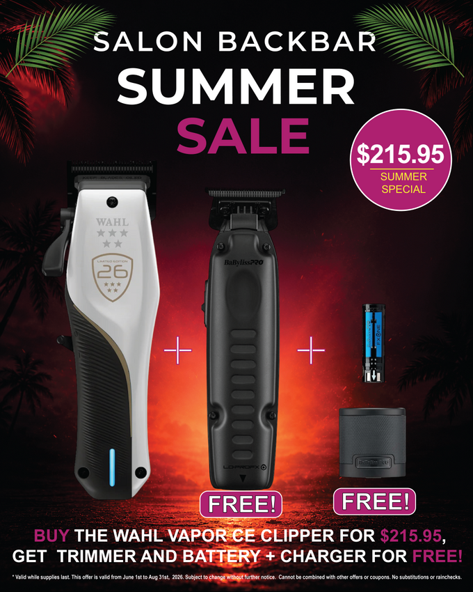 Wahl Professional Limited Edition Vapor CE (Championship Edition) & BaBylissPRO FXONE LO-PRO Matte Black Interchangeable Battery Cordless Trimmer + FREE Battery