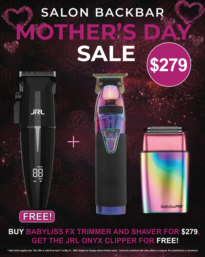 JRL Professional Onyx Cordless Hair Clipper (FF2020C-B) & BaBylissPRO LimitedFX Iridescent Trimmer + Double Foil Shaver Set (FXDUOFS2TRB)
