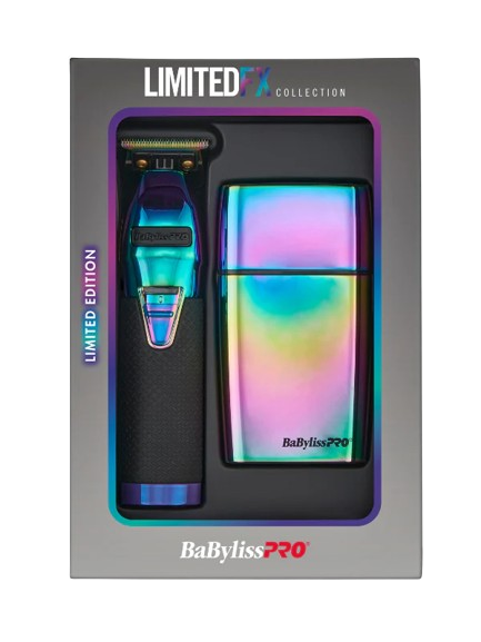 BaBylissPro hair trimmer and lighter set in a limited edition packaging