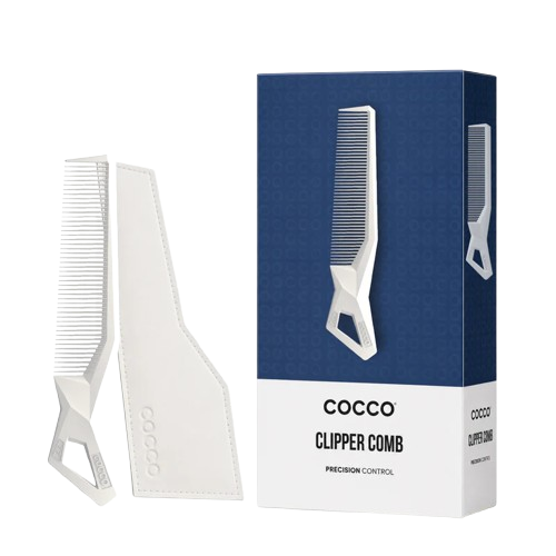 White comb with packaging labeled 'Cocco' on a white background