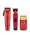 Crimson Recharge Kit – Limited Edition Red Clipper, Trimmer & Foil Shaver Set for Barbers