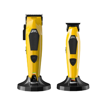 Yellow and black hair clipper and trimmer on a white background