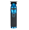 Blue and black hair trimmer on a white background