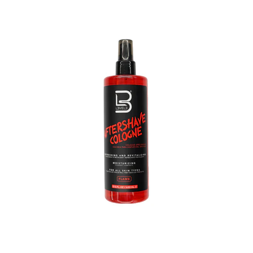 Bottle of aftershave cologne on a white background