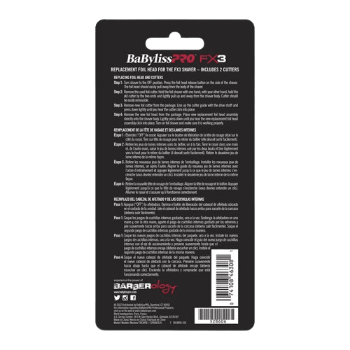 Babyliss PRO FX3 Shaver Replacement Foil & Cutter - Black FXX3RFB