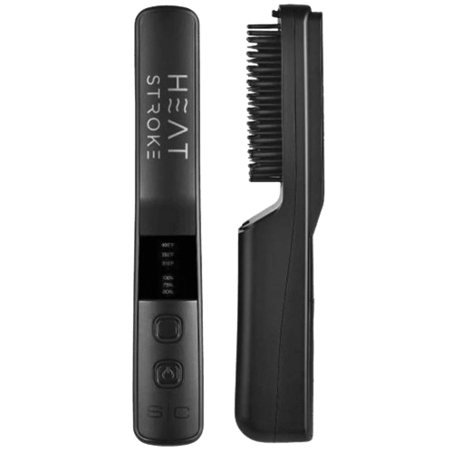 Stylecraft Heat Stroke - Cordless Beard and Hair Styling Hot Brush Black with Cool Touch Tips SCHSWBB