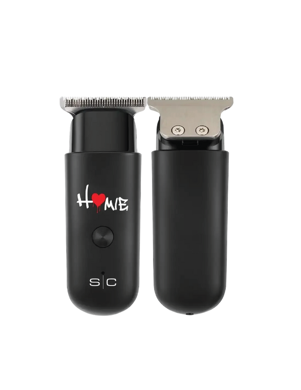 Black grooming tool with 'Homie' design on a white background