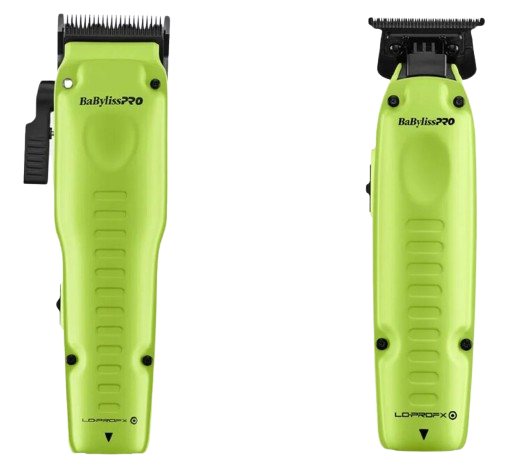 green hair clipper and trimmer with black accents on a white background, featuring the BabylissPro brand.