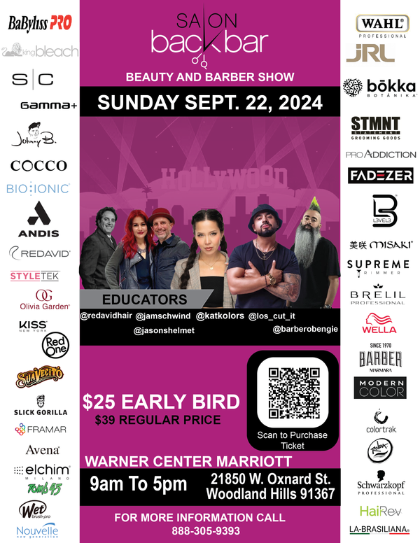 SALON BACKBAR BEAUTY & BARBER SHOW SUNDAY SEP 22,2024 & STYLECRAFT HOT BRUSH