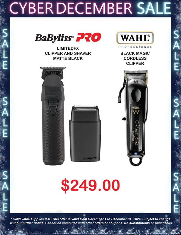 Cyber December Sale! Babyliss PRO LimitedFX Trimmer & Shaver Set (Matte Black) & Wahl Magic Clipper - Only $249