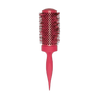 Red hairbrush with a pointed handle on a white background