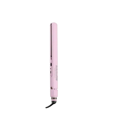 Pink hair straightener on a white background