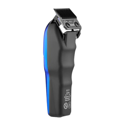 Black and blue grooming clipper on a white background