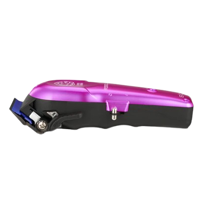 Purple and black tool on a white background