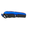 Blue and black tool on a white background