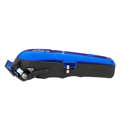 Blue and black tool on a white background