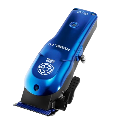 Blue grooming clipper on a white background