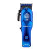 Blue hair clipper with 'Super Coil' branding on a white background