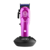 Purple hair clipper with black base on a white background