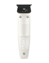 White hair trimmer with black top on a white background