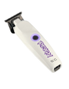 White grooming clipper with purple logo on a white background