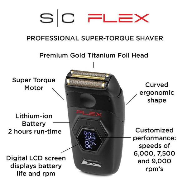 Stylecraft Flex Electric Foil Shaver with Super Torque Motor - Gold Titanium Foil Head SC806B