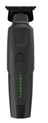 Black grooming trimmer with 'Assassin' branding on a white background