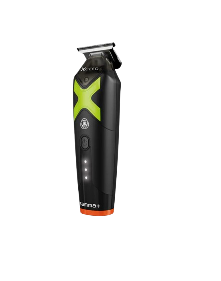 Black and green grooming tool with brand logo on a white background
